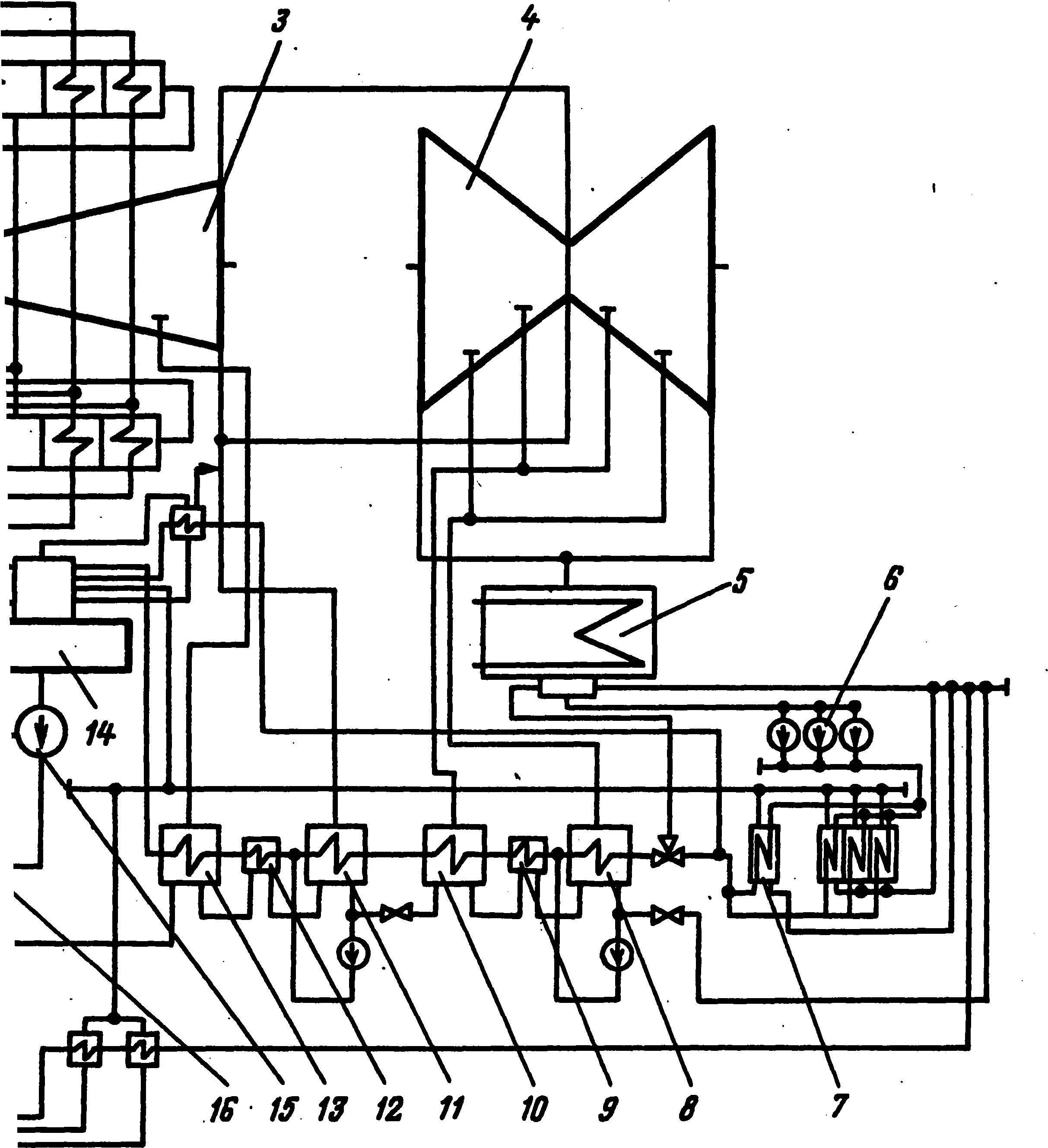 тепловая схема турбоустановки К-500-60/1500