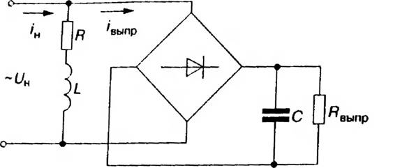 Однофазный выпрямитель, включенный параллельно активно-индуктивной нагрузке