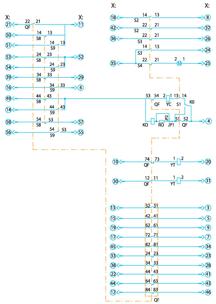 схема вакуумного выключателя ZN63*-12/T1600-31.5