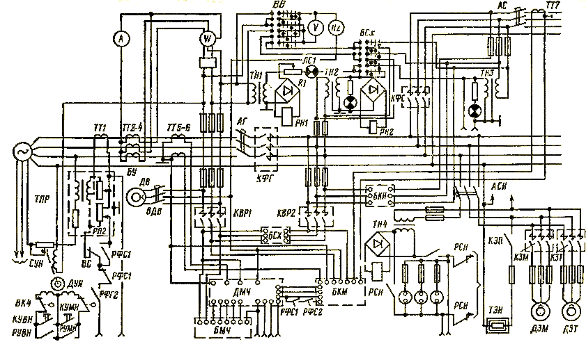 схема дизель-генератора АСДА-100 с полупроводниковыми блоками автоматики