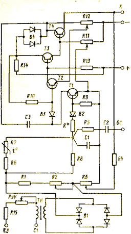 схема полупроводникового корректора напряжения