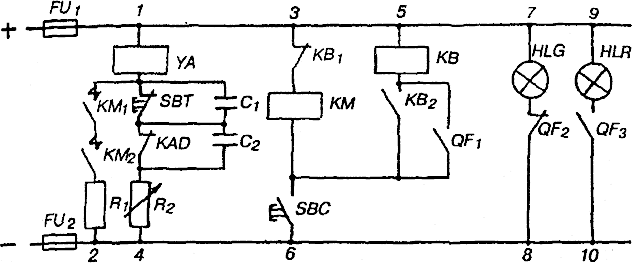 схема управления выключателем ВАБ-49