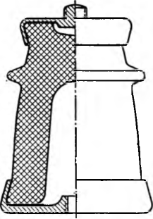 Опорный изолятор с опрессованными на фарфоре колпачками
