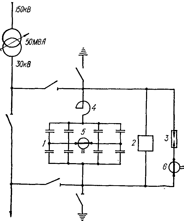 схема включения последовательной батареи конденсаторов