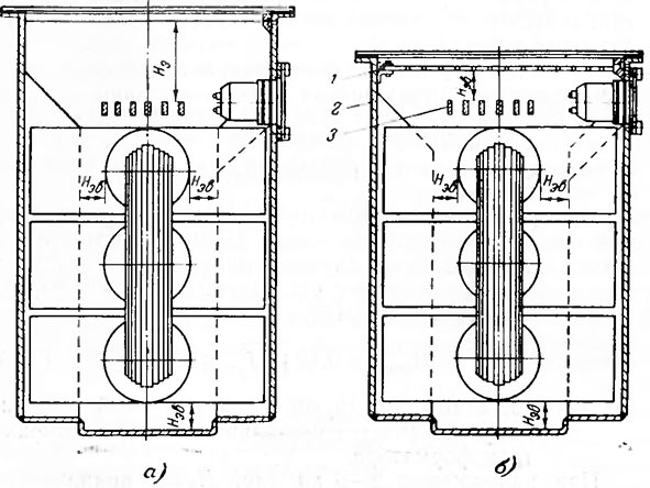 Схема расположения выемной части трансформатора типа ТКШВП