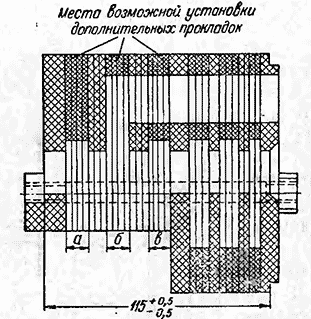 Размеры и допуски дугогасительных камер различных исполнений масляных выключателей типа ВМГ