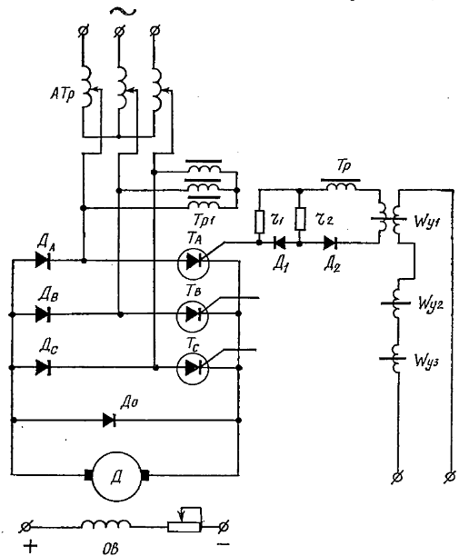 Тиристорный преобразователь двигатель постоянного тока