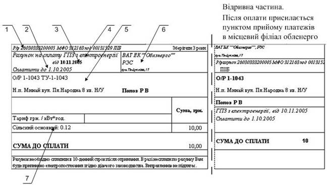 Рахунок з ГПЗ
