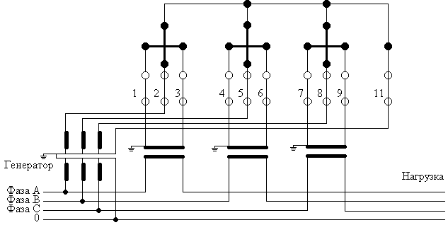 Схема включения четырехпроводного счетчика