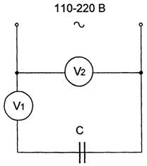Схема измерения методов двух вольтметров