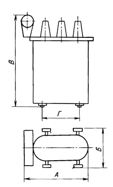 Габаритная схема силовых трансформаторов ТМ 6/