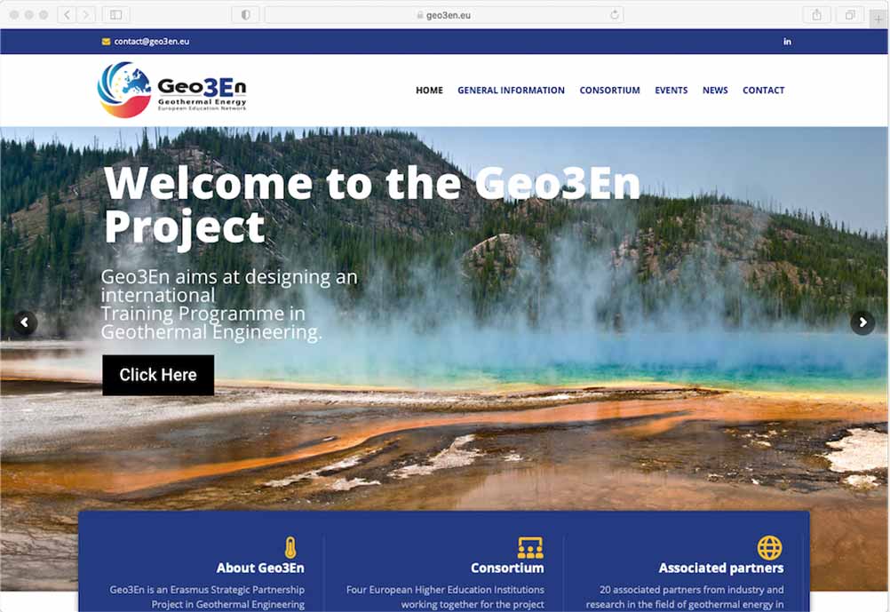 Скриншот веб-сайта образовательной сети Geo3En