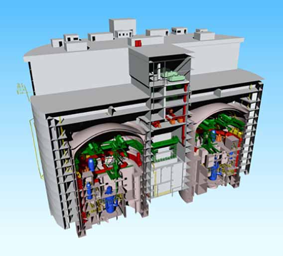 Макет станции на базе двух реакторов ACP100