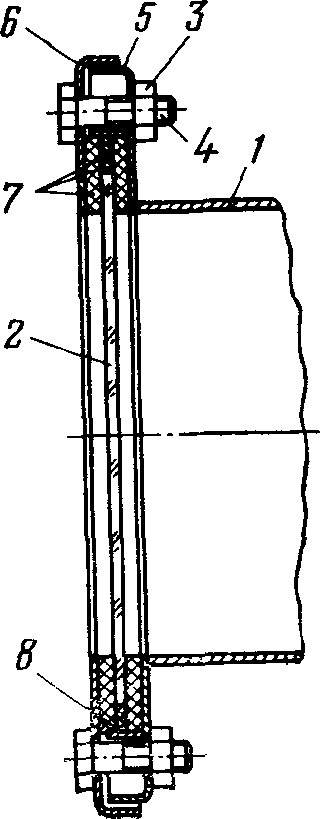 Установка стеклянного диска на верхнем фланце выхлопной трубы